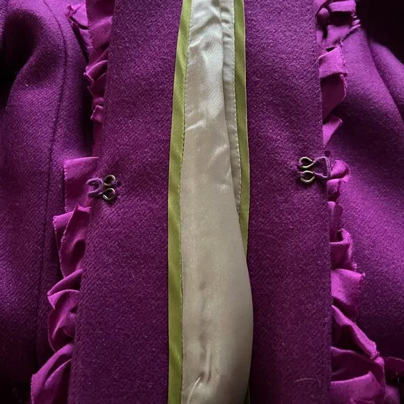 J CREW SILK POMPOM TRIM WOOL ASTRID JACKET SIZE 8 - Picture 6 of 10